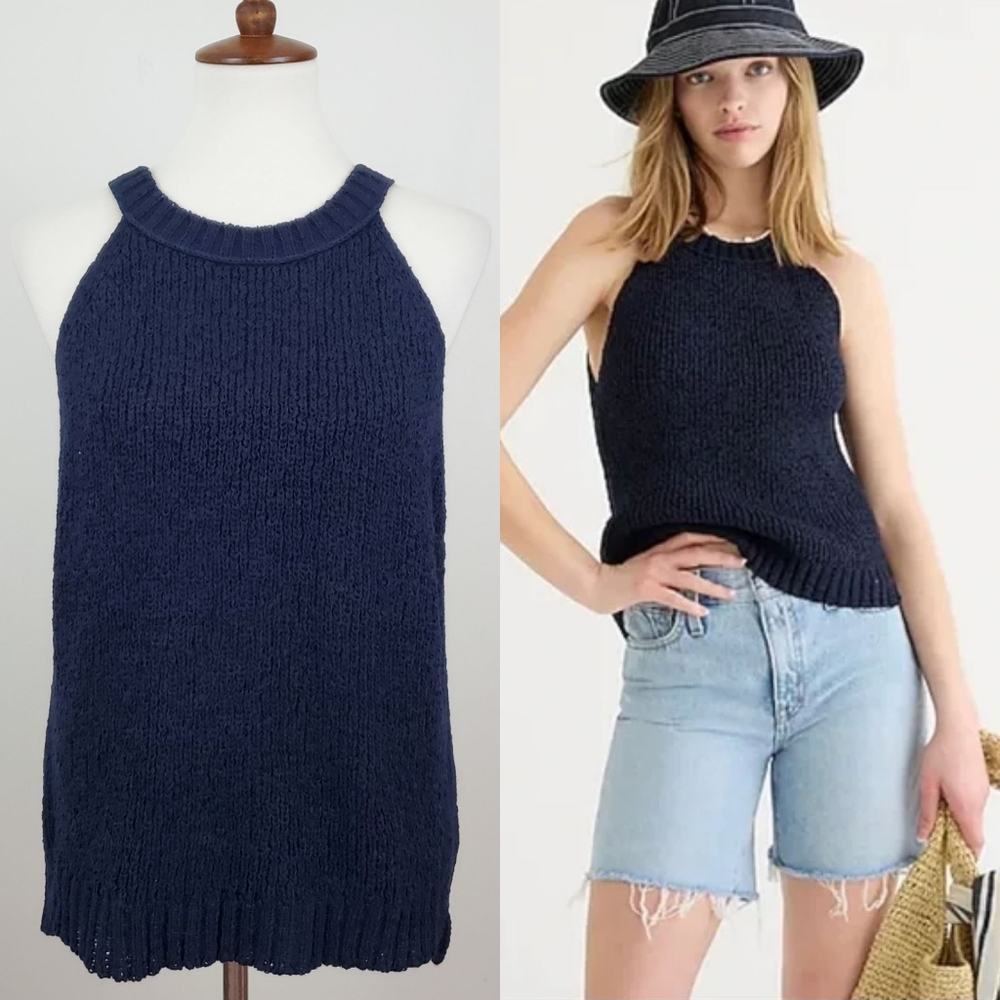 J. Crew Navy High Neck Sweater Tank